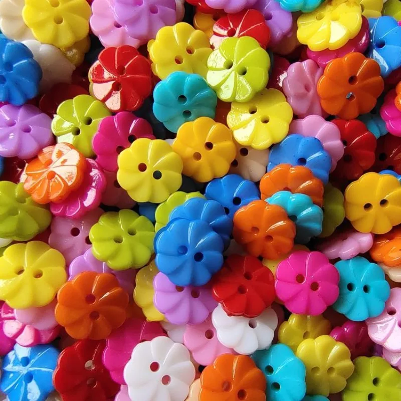 50Pcs Candy Color,Twist Button,Colorful Candy Round Petal Buttons,Two-eye ,Colorful Buttons DIY Apparel Sewing Supplies