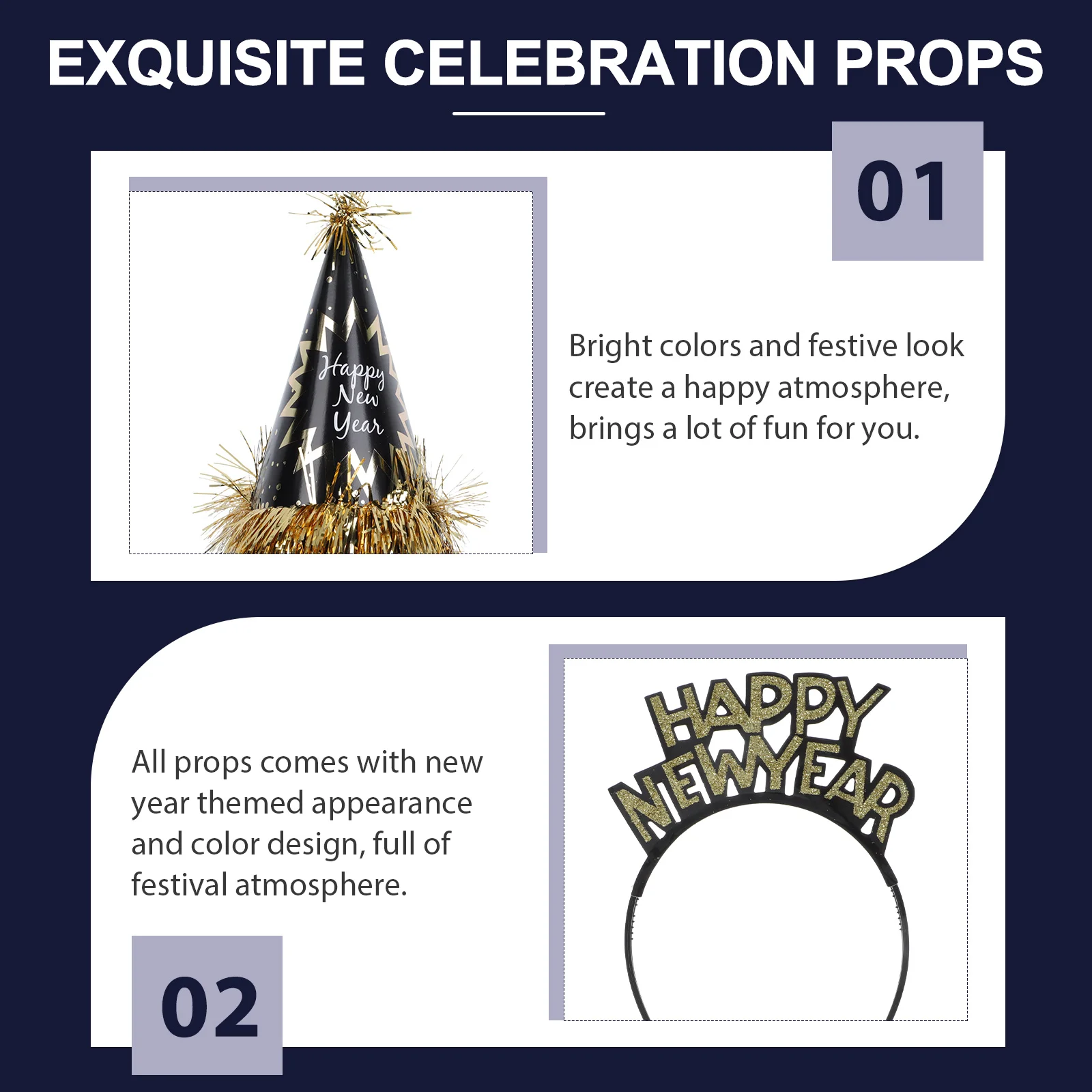 

Party Hat Props Festival Decorations Bright Colors New Year Supplies Lightweight Disposable Bead Chain Blowout