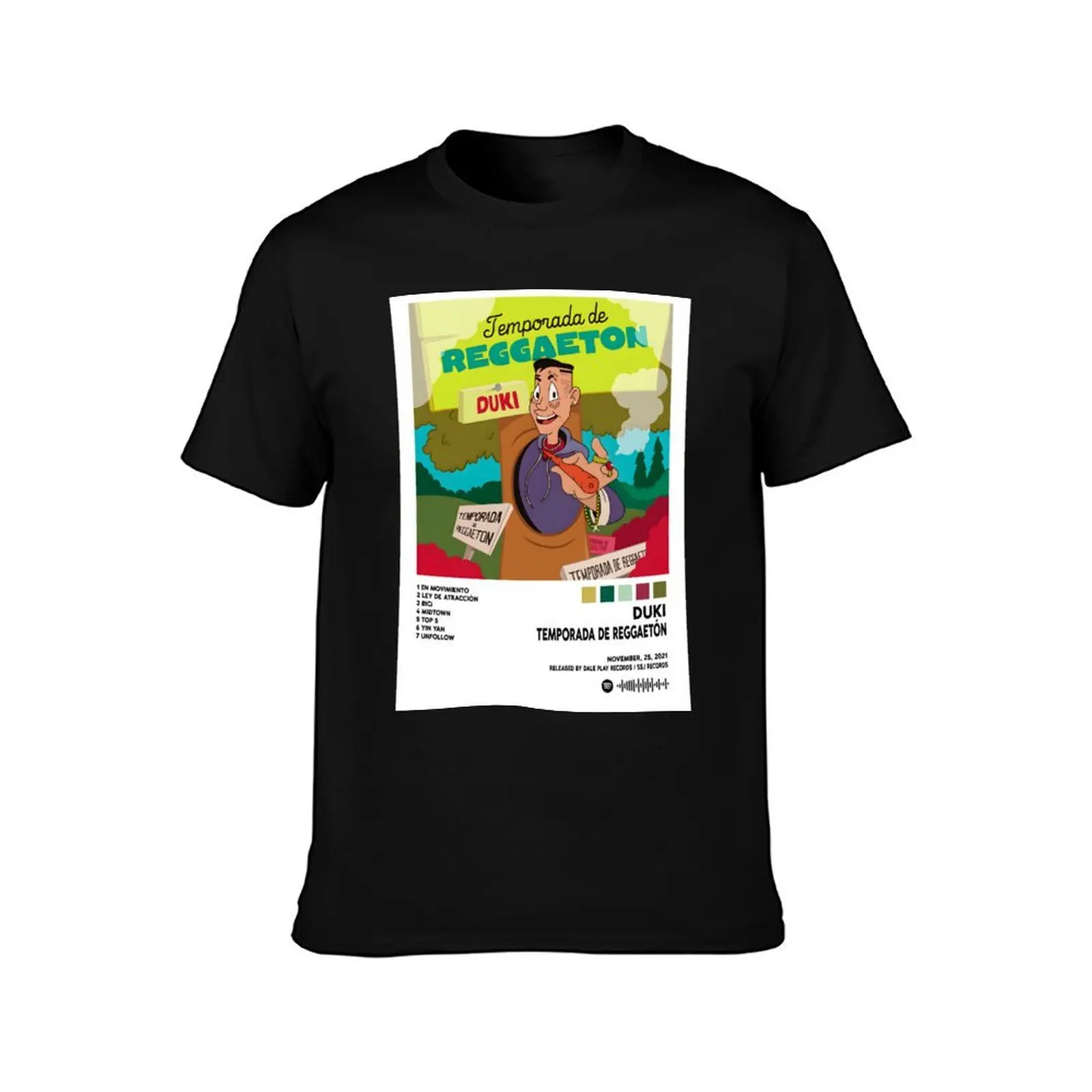 DUKI - TEMPORADA DE REGGAETON T-Shirt, Summer Casual Cotton Tee, Oversized Streetwear Tops, Vintage Graphic Print, 100% Cotton