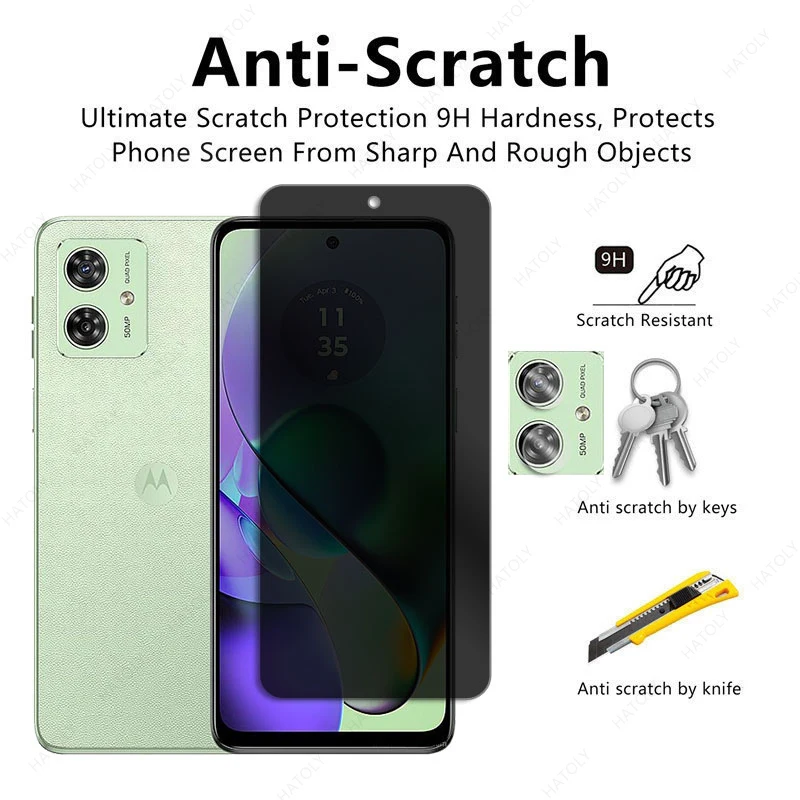 Privacy Screen Protector For Motorola Moto G54 Power Glass For Moto G54 Camera Lens Protector Anti-spy Glass For Moto G14 G64