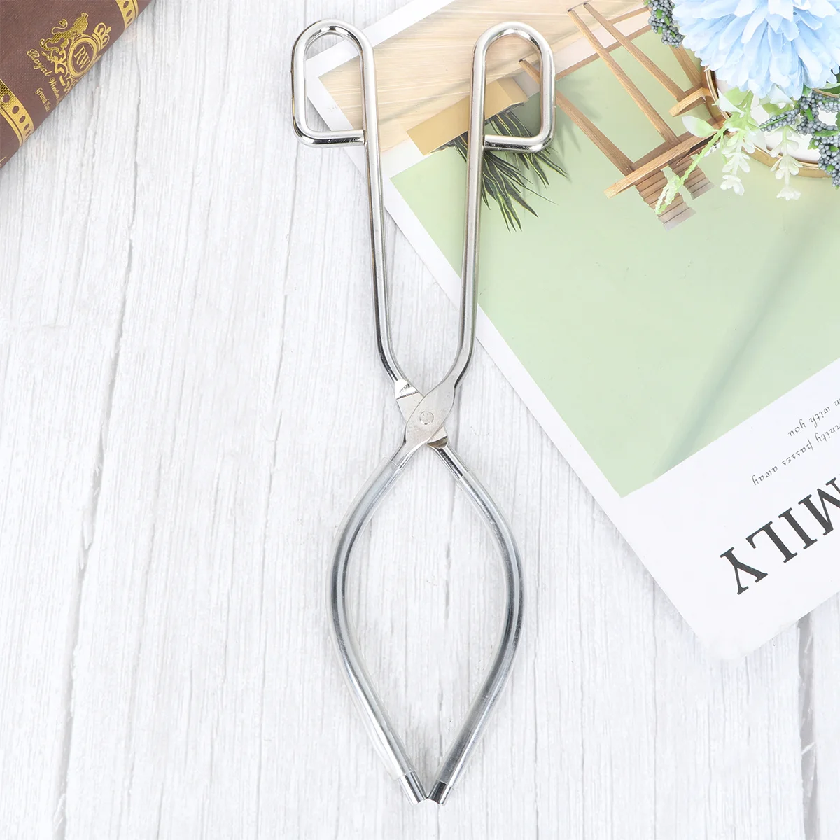 

Thickened Stainless Steel Crucible Beaker Tongs Anti Slip Handle Durable Lab Flask Clamp Holder Beaker Clamp Flask Tongs