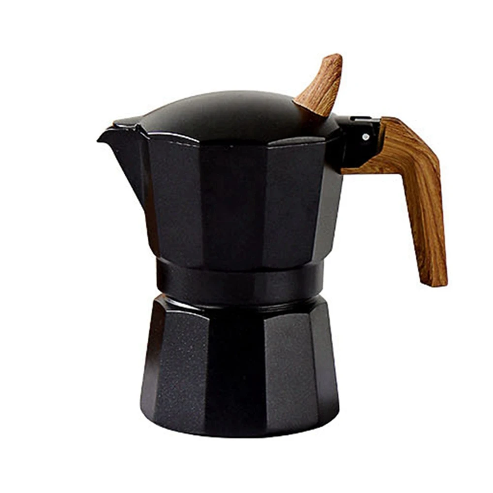 

150ml Double Valve Moka Pot Double Valve Espresso Maker Italian Coffee Professional Home Coffee Accessories Black