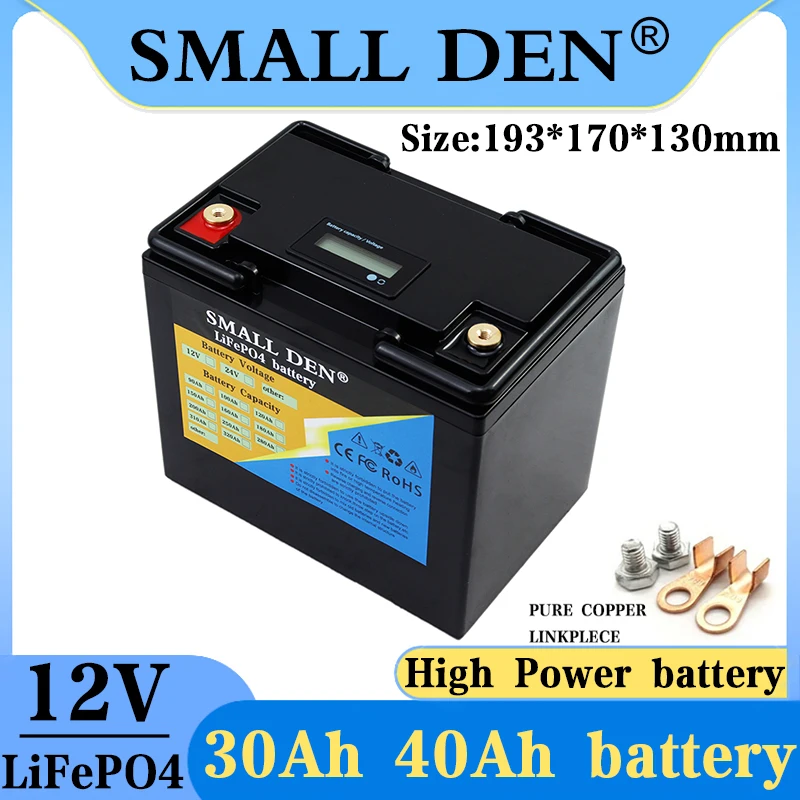 

12V 40Ah 30Ah LiFePO4 battery 12.8V Lithium iron phospha For 12V 4S RV Campers Golf Cart Off-Road Off-grid Solar Wind batteries