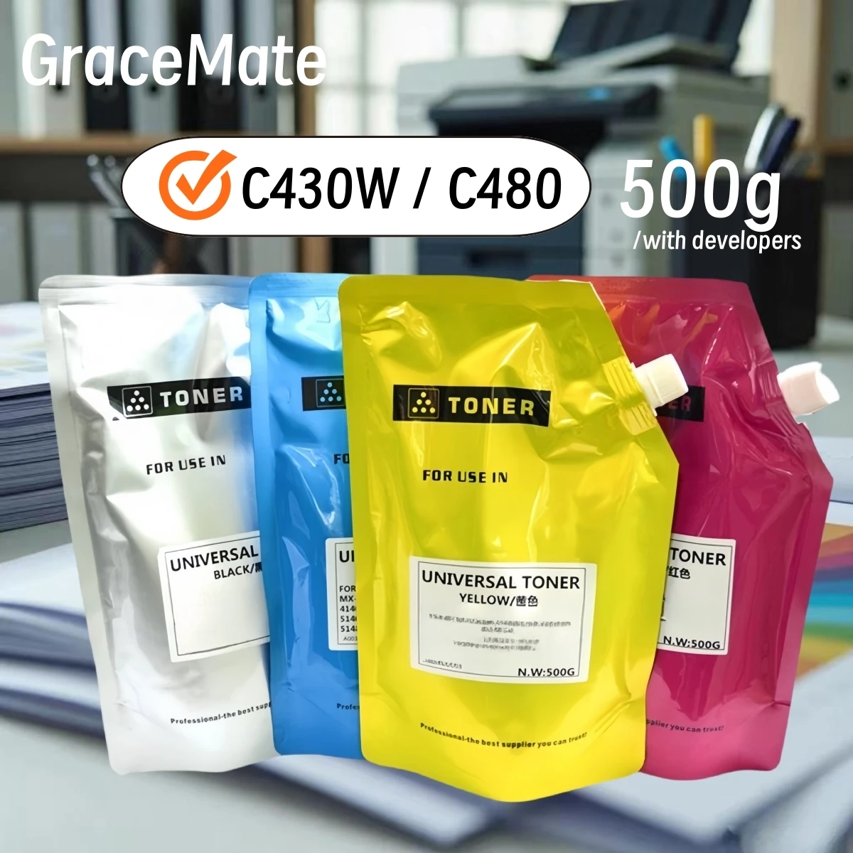 

Compatible for Samsung C430W C433W C480 C480FN C480FW CLT-K404S CLT-M404S M404S Clt-404s CLT-Y404S 404S Toner Powder