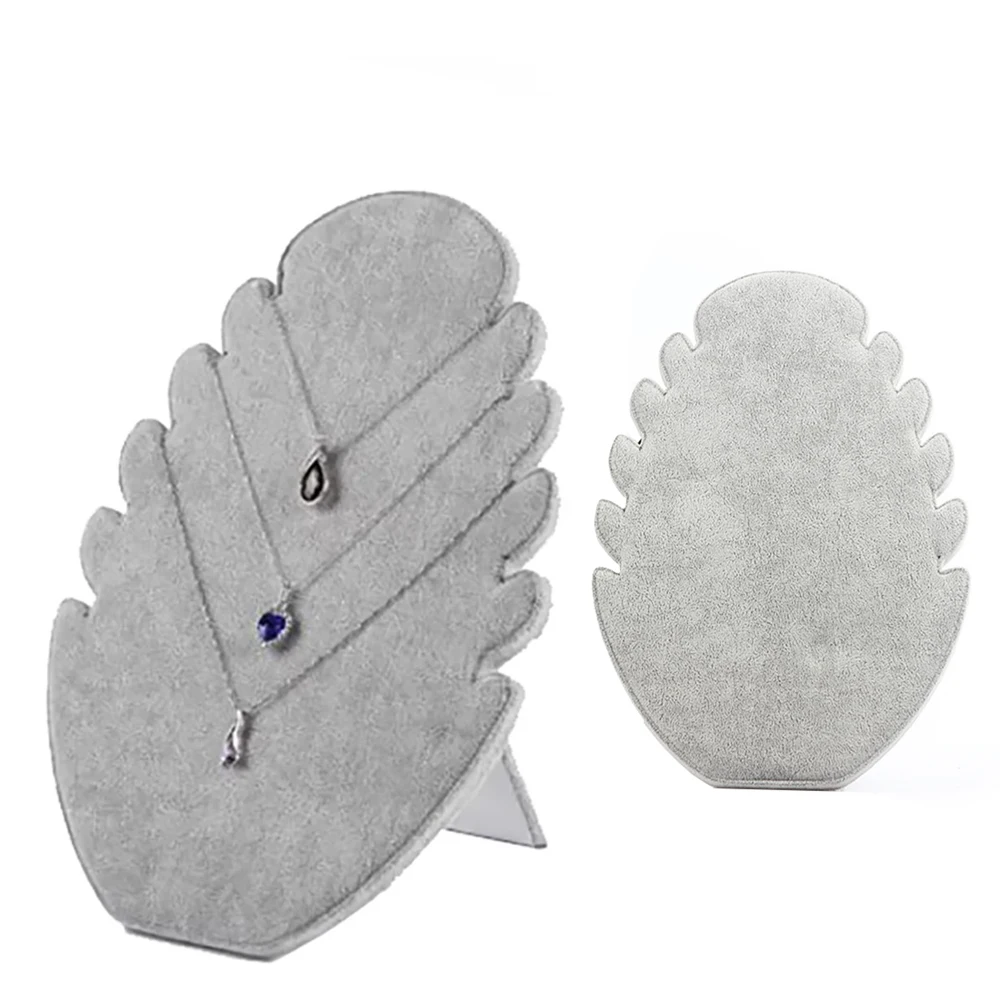 

Velvet Necklace Jewelry Display Stand Grey Pendant Holder Chain Storage Easel Rack Bracelet Organizer Caja Para Conjunto DeJoyas