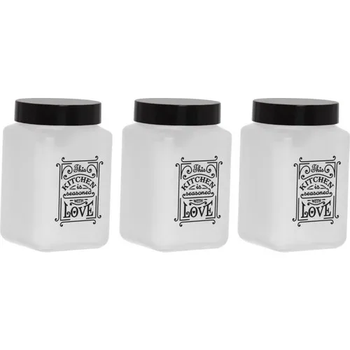 Herevin Triple 1.5 L Matte White Glass Jar Set