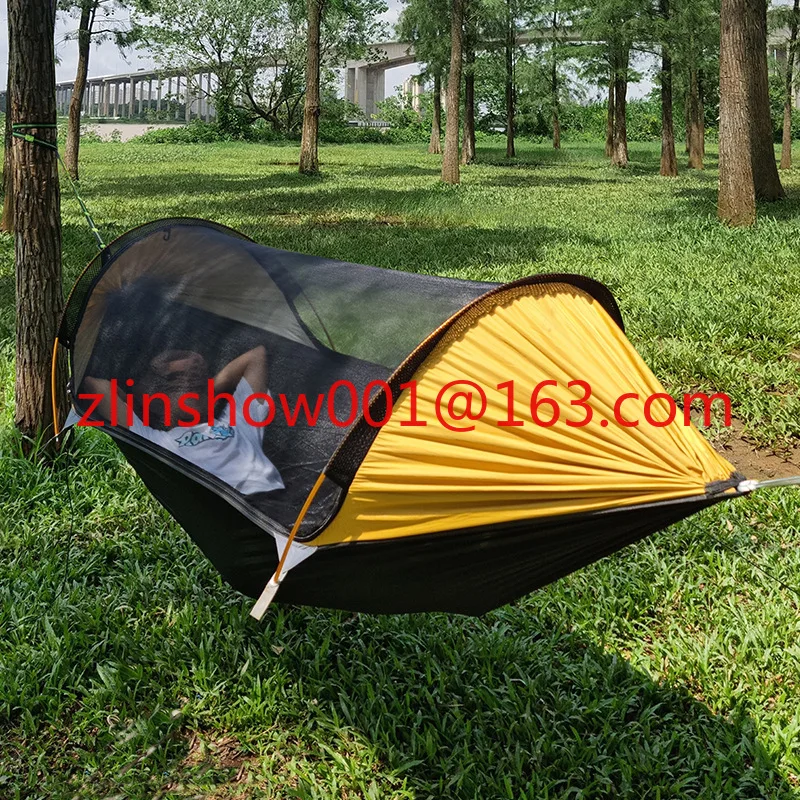 Portable Double Hammock Tent Outdoor Camping Sunshade Bed Mosquito Lightweight Sun Proof Swing Tent Hiking Camping Hammock