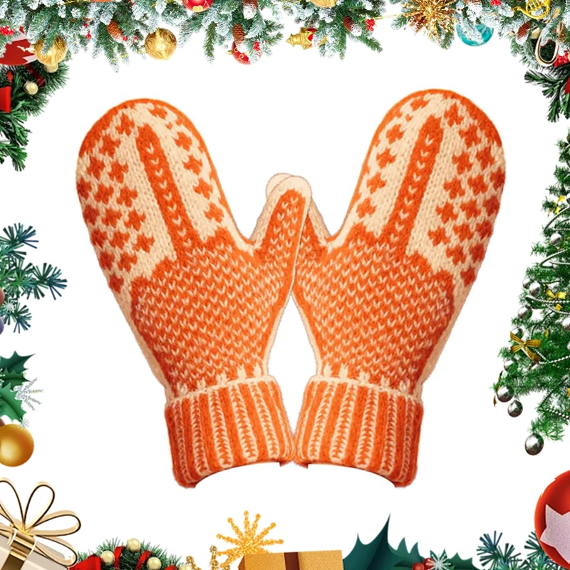 

Варежки The Naughty List | Уютная вязка со скрытой полостью, зимние теплые варежки ручной вязки со скрытым средним пальцем для женщин