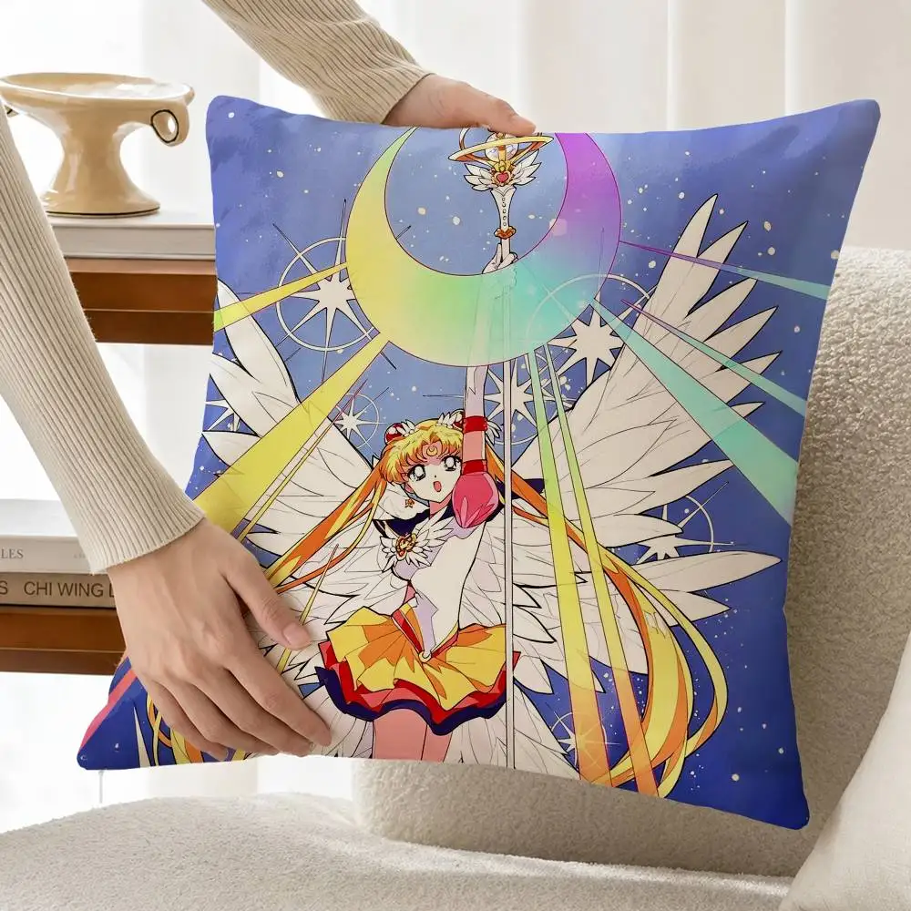Cute Magical Girl Anime S-Sailor Moon Customizable Square Cushion Cover Double Sided Print Pillow Case