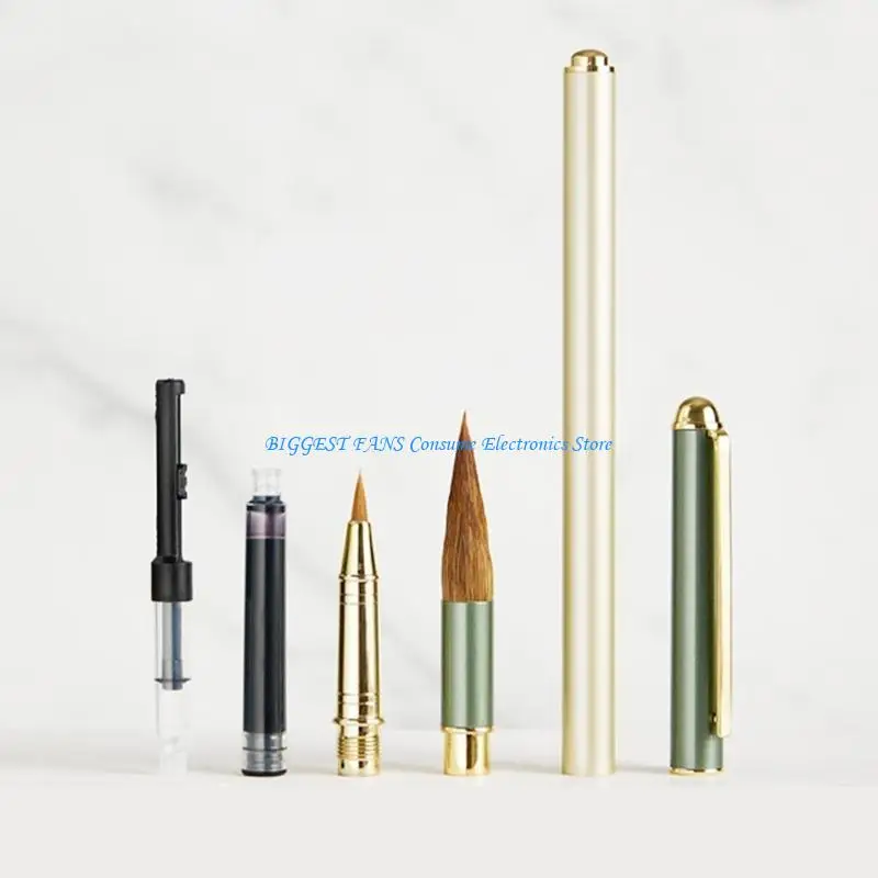 Metal Chinese Brush Sumi Painting Brush Regular Script Writing Brush