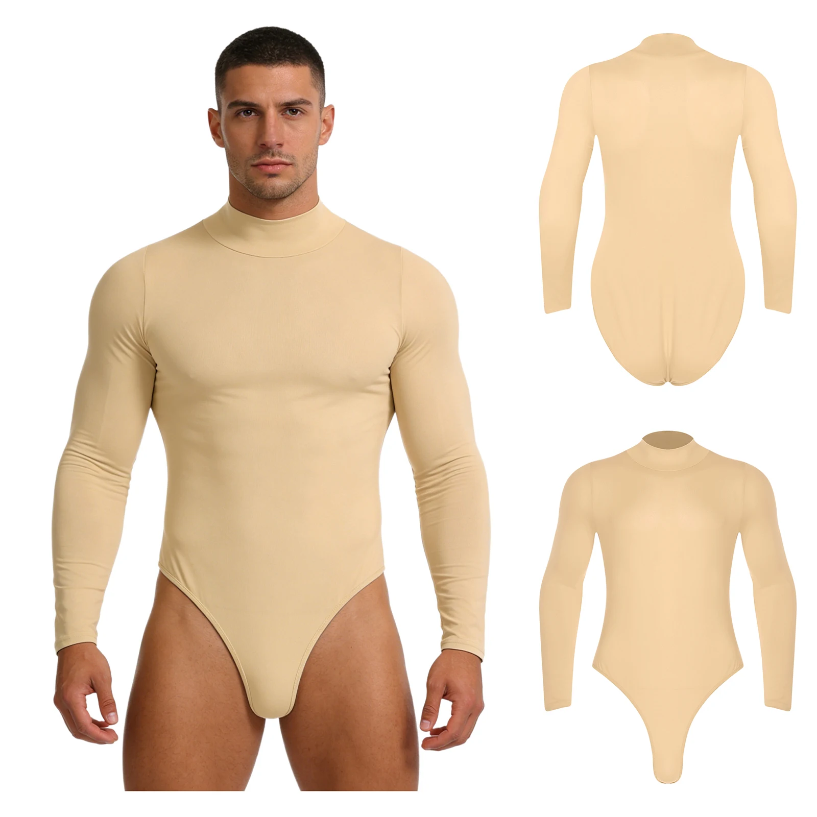 

Мужские взрослые эластичные комбинезоны-боди с длинным рукавом для повседневной носки дома, для спортзала, тренировок, танцев, как нижнее белье