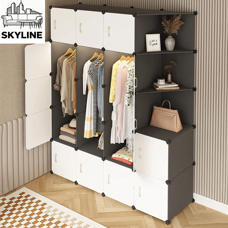 Open Display Wardrobe, Multi-Scene Storage Cabinet with Dividers for Bedroom Living Room