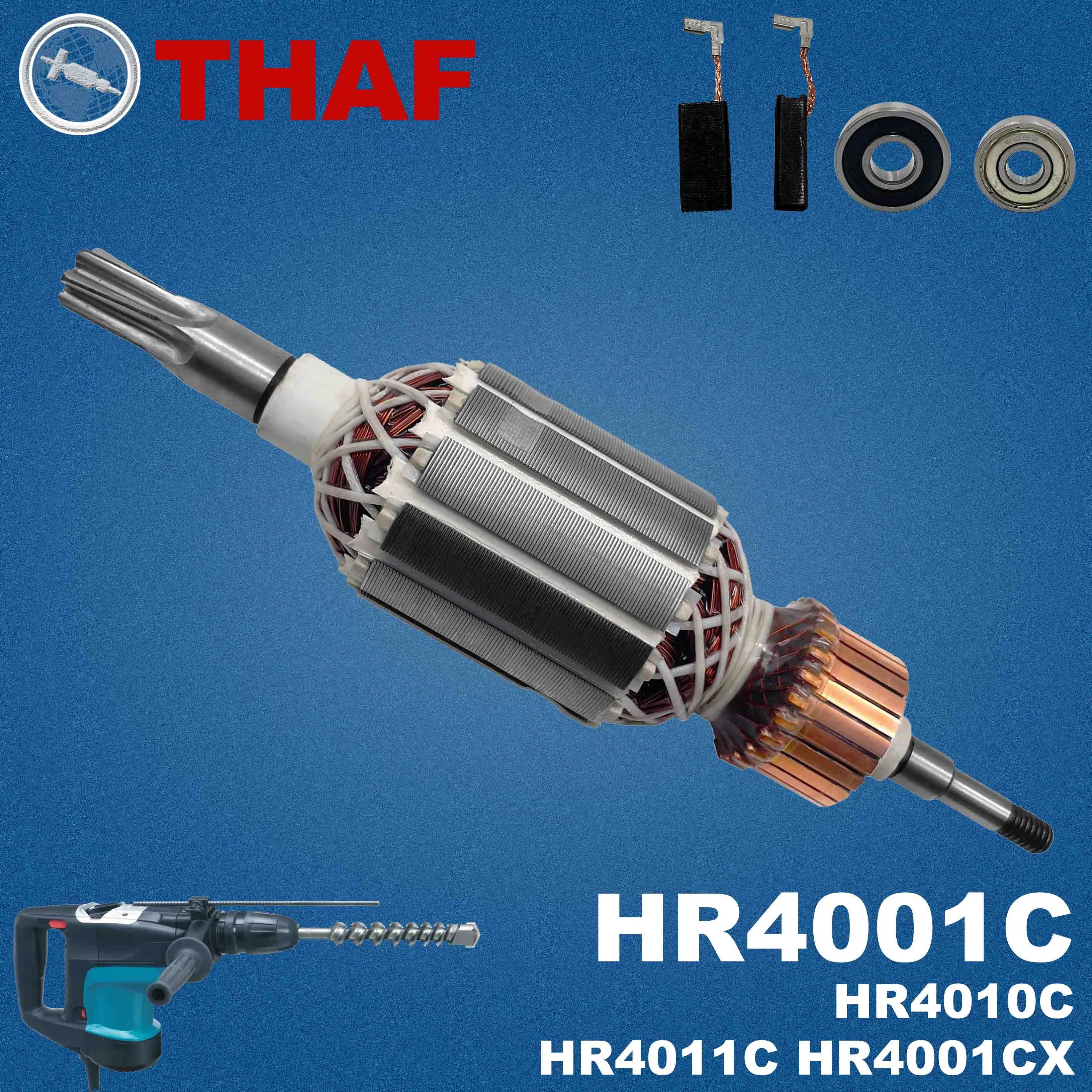 

AC 220V 240V HR4001 HR4001C HR4010C Armature Rotor For MAKITA Hammer Drill Spare Parts Rotary Hammer Breaker HR4011C HR4001CX