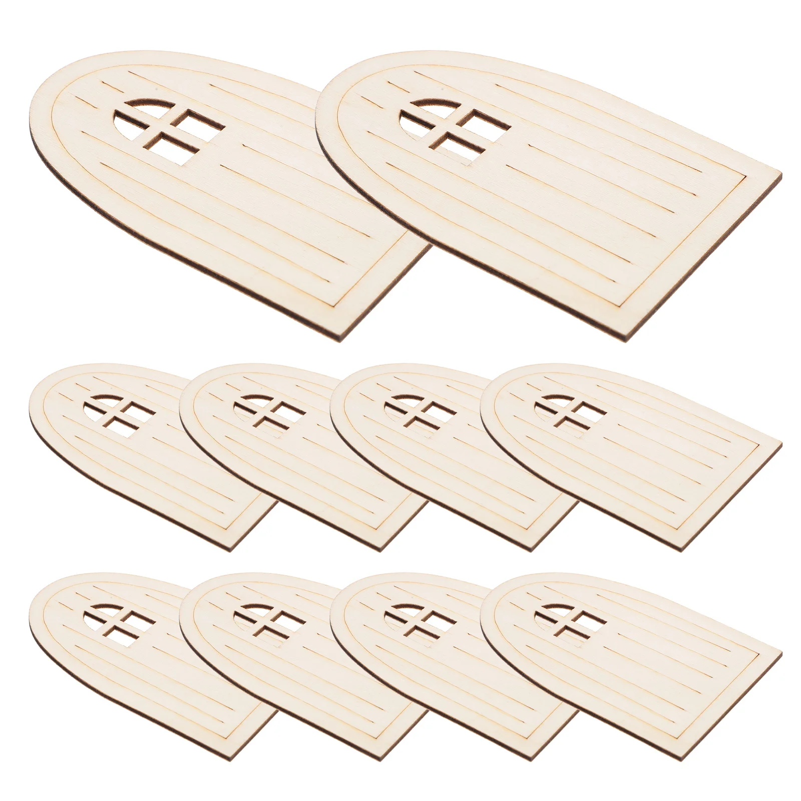

10 Pcs Children's Toys Wooden Elf Door Pool Garden Desk Fairy for Classroom Man Bulk