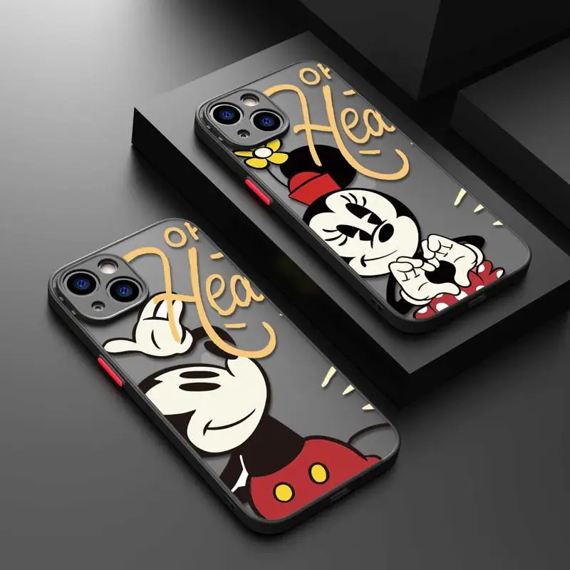 Disney Mickey Minnie Paar matte Handy hülle für Apple iPhone 15 14 13 12 11 Pro Max 13 12 Mini XS