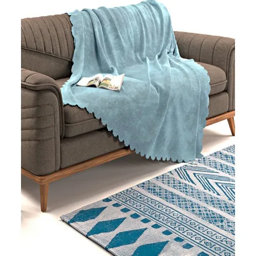 Else Carpet Else Light Blue Double-Sided Slip-Resistant Chenille Sofa Sofa Bed Cover Sofa Throw