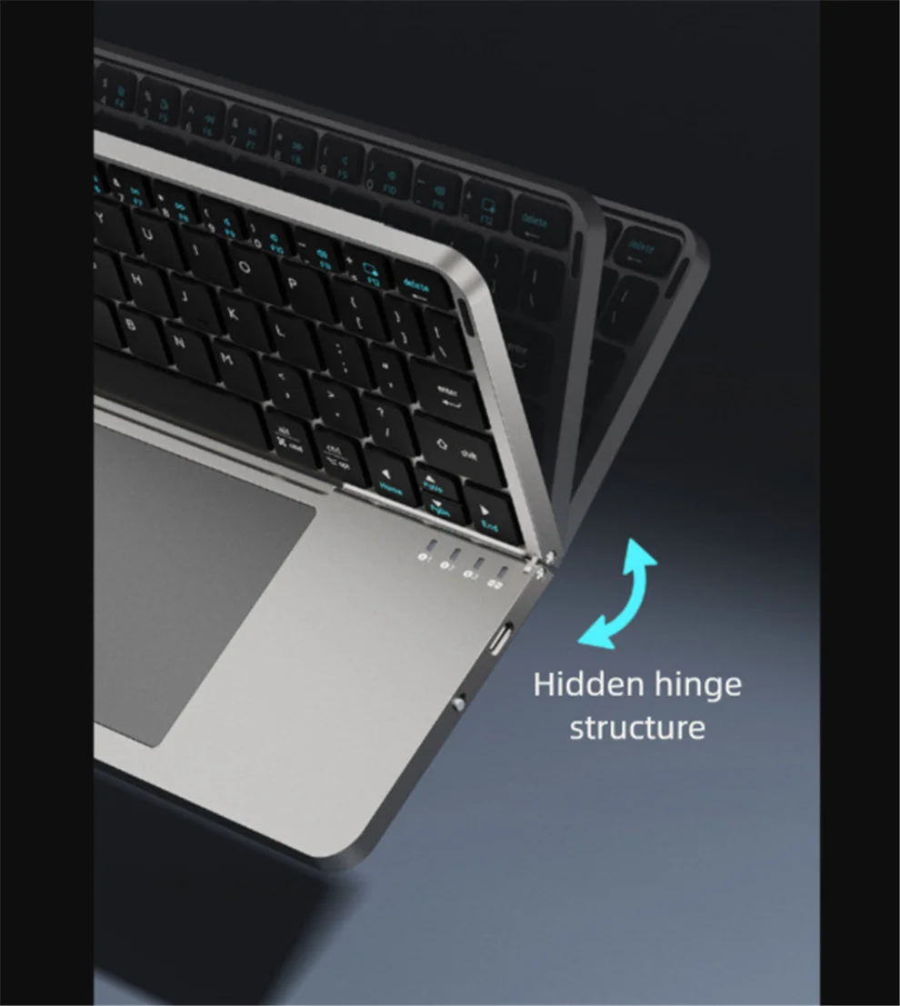 Jomaa Складная беспроводная клавиатура с сенсорной панелью, перезаряжаемая Bluetooth-клавиатура для iPad, планшетного телефона