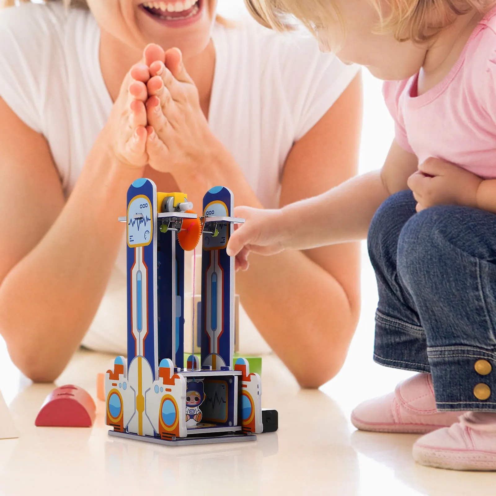

1 set Frontier Hand-made Small Elevator Toy Kids Educational STEM Handmade Craft Kits Building Puzzles