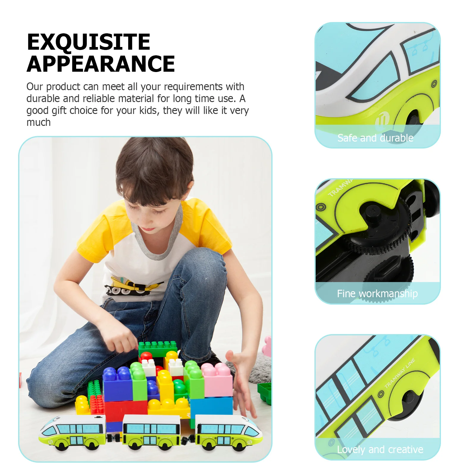 

1set 1Set Electric Kid Train Powered Light Green Alloy Educational Plaything For Kids Gift Decoration Non-Remote Control