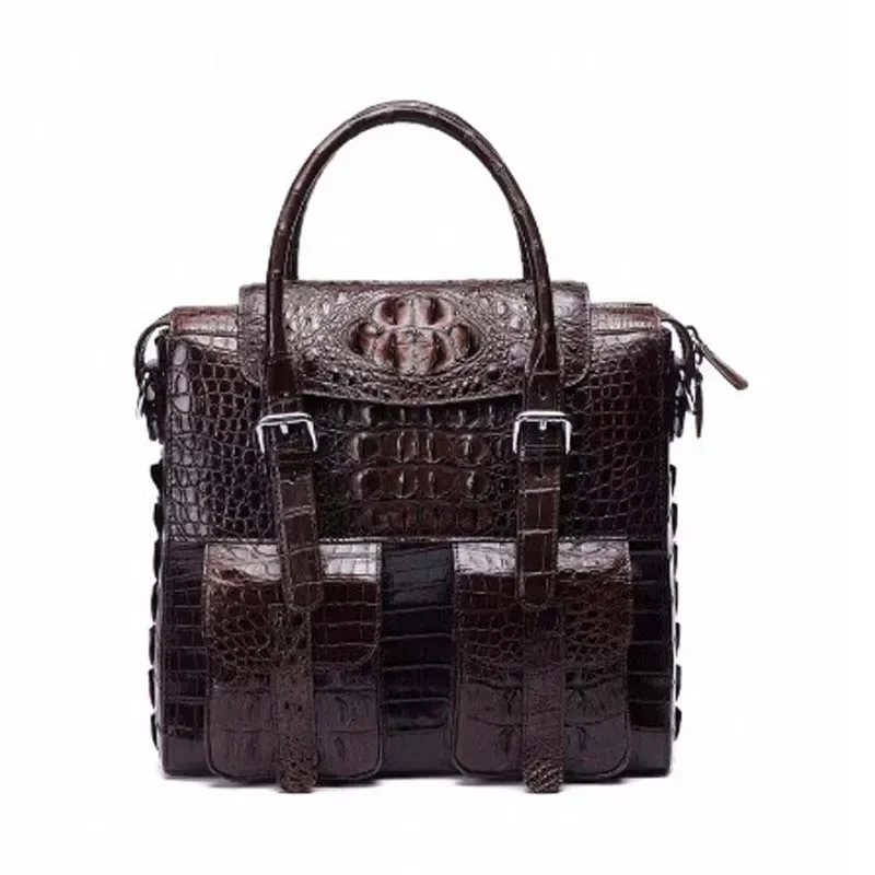 fanzunxing crocodile skin men handbag  crocodile leather business crossbody single-shoulder  men briefcase