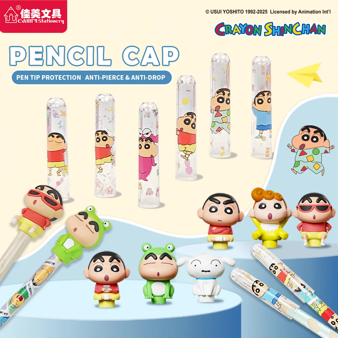 Crayon Shin-Chan en forme de 3D, résistant aux chocs et à la saleté, fournitures de papeterie créatives pour étudiants, cadeau de marchandise Anime