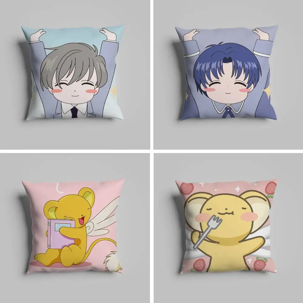 

Anime C-Cardcaptor S-Sakura Pillow Case For Car Pillows 60x60 Cushions Luxury Double Sided Cover Home And Decoration Sofa 30x30