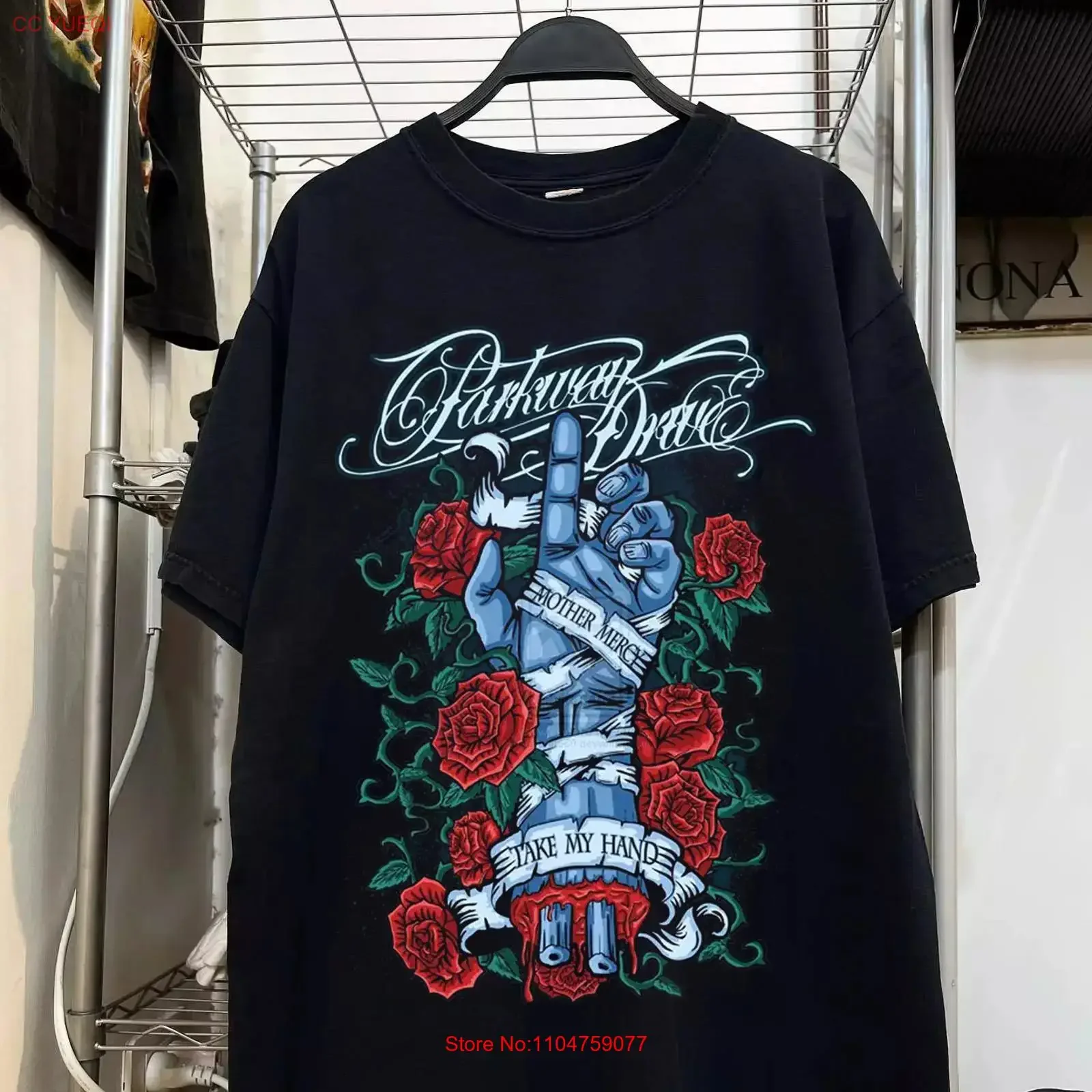 Parkway Drive band Take My Hand Mother Mercy T Shirt Full Size S 5XL ET1187 vintage Washed Stylish homme streetwear Stretched