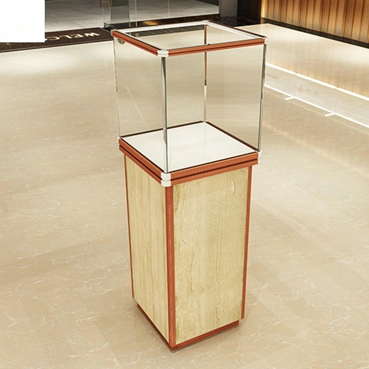 Tempered glass museum dining table display cabinet
