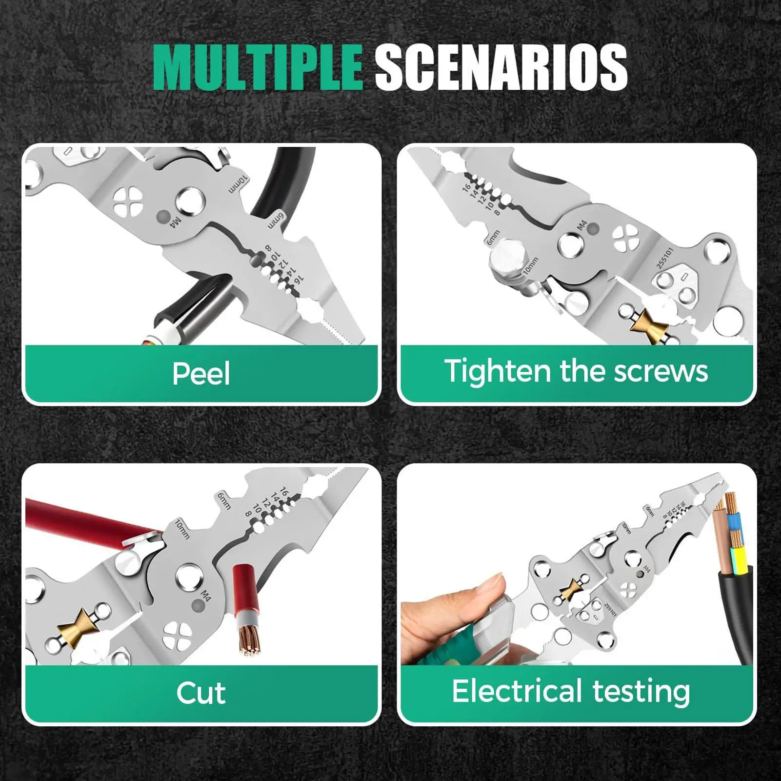 Spellafili Spellafili per cavi Tester di tensione professionale pieghevole multifunzionale per la riparazione di crimpatura di precisione