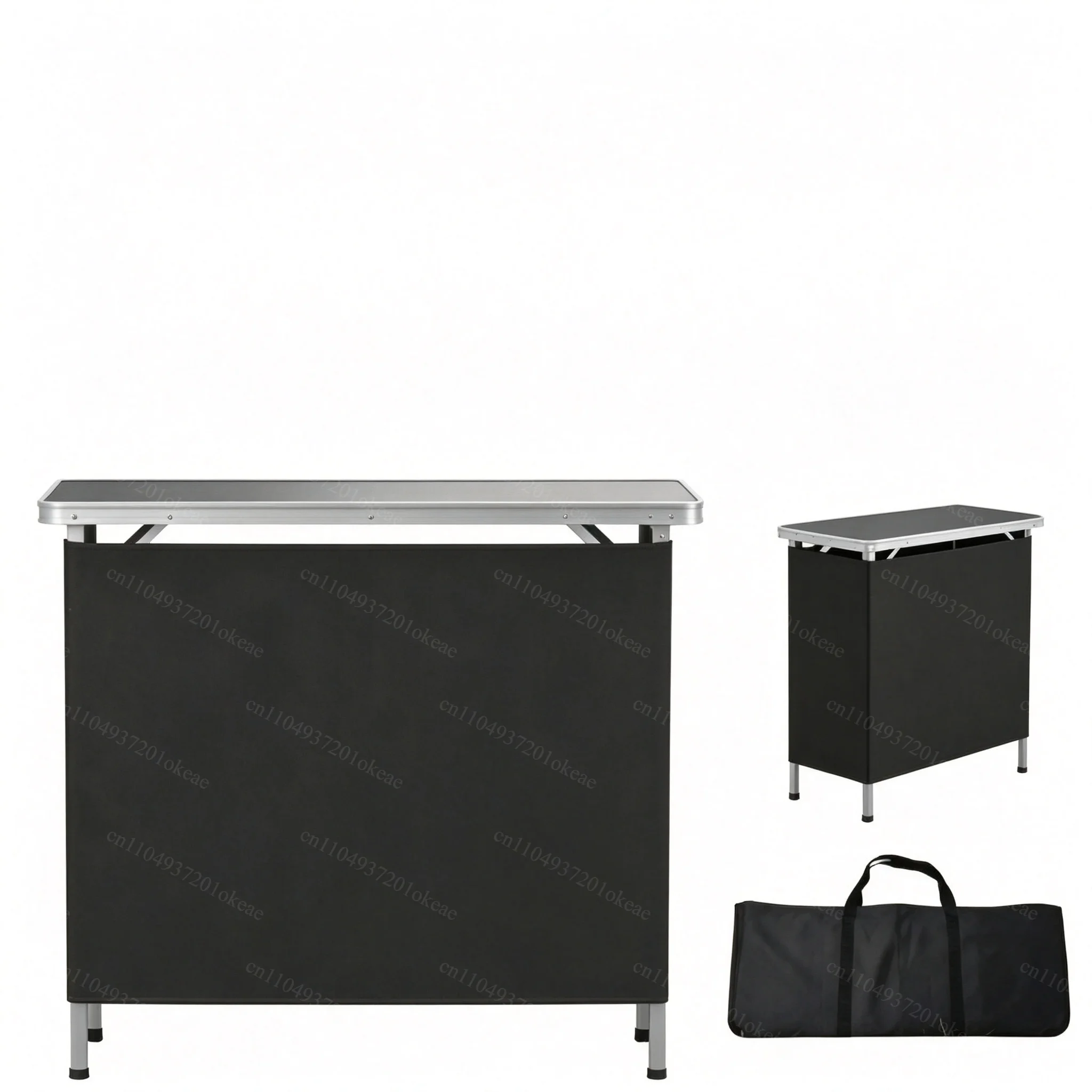 2-in-1 Outdoor Folding Bar Table with Luggage Storage Compartment