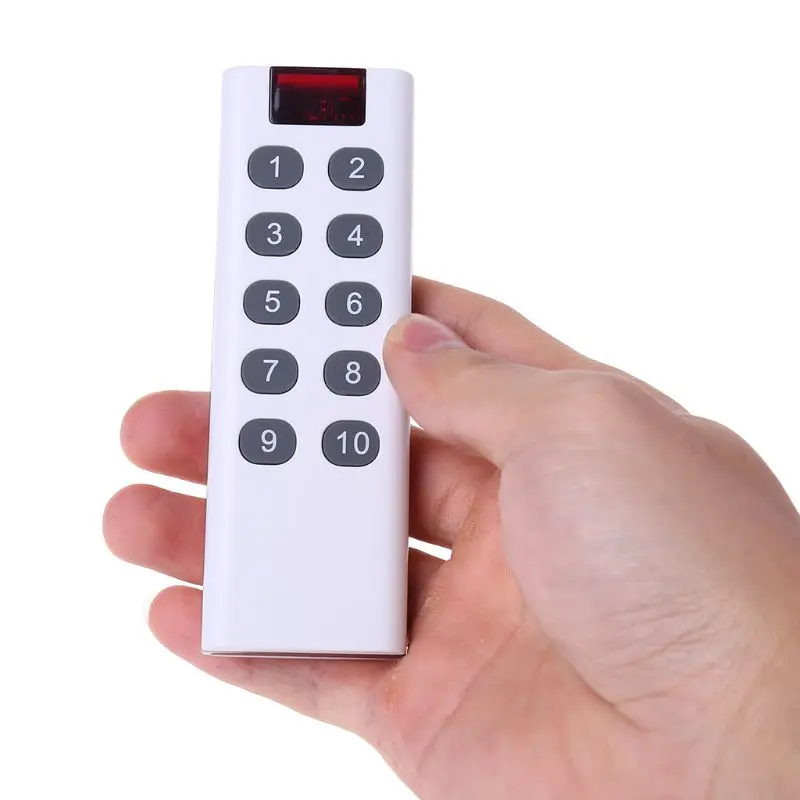 433MHZ Universal Wireless Learning Code Digital Remote Control Transmitter 3/4/6/8/10 Channels Buttons AK-7010TX White