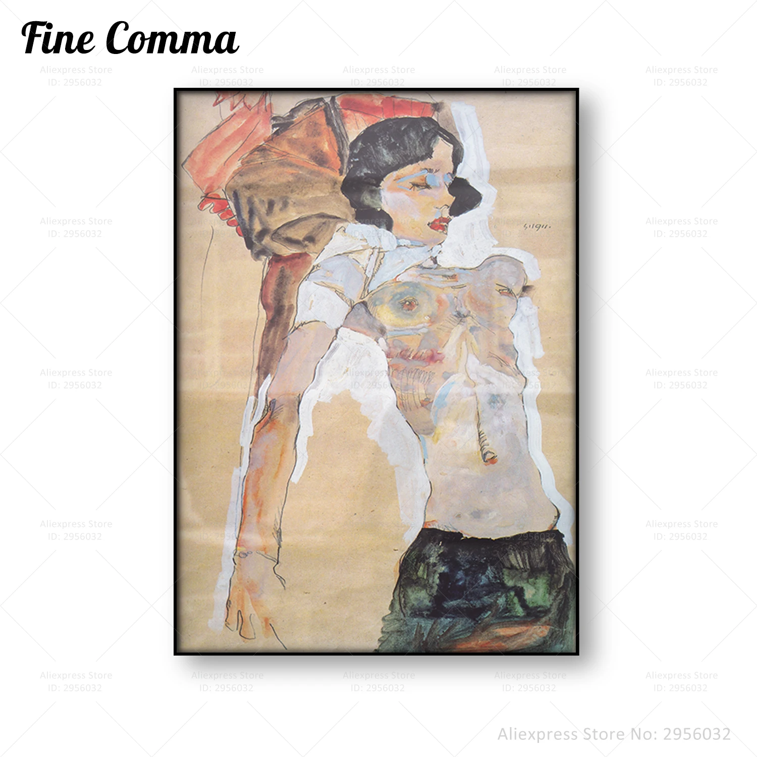 Lying Girl Egon Schiele Vintage Poster Antique Wall Art Canvas Print Schiele Art Copy Reproduction Housewarming Home Decor Gift