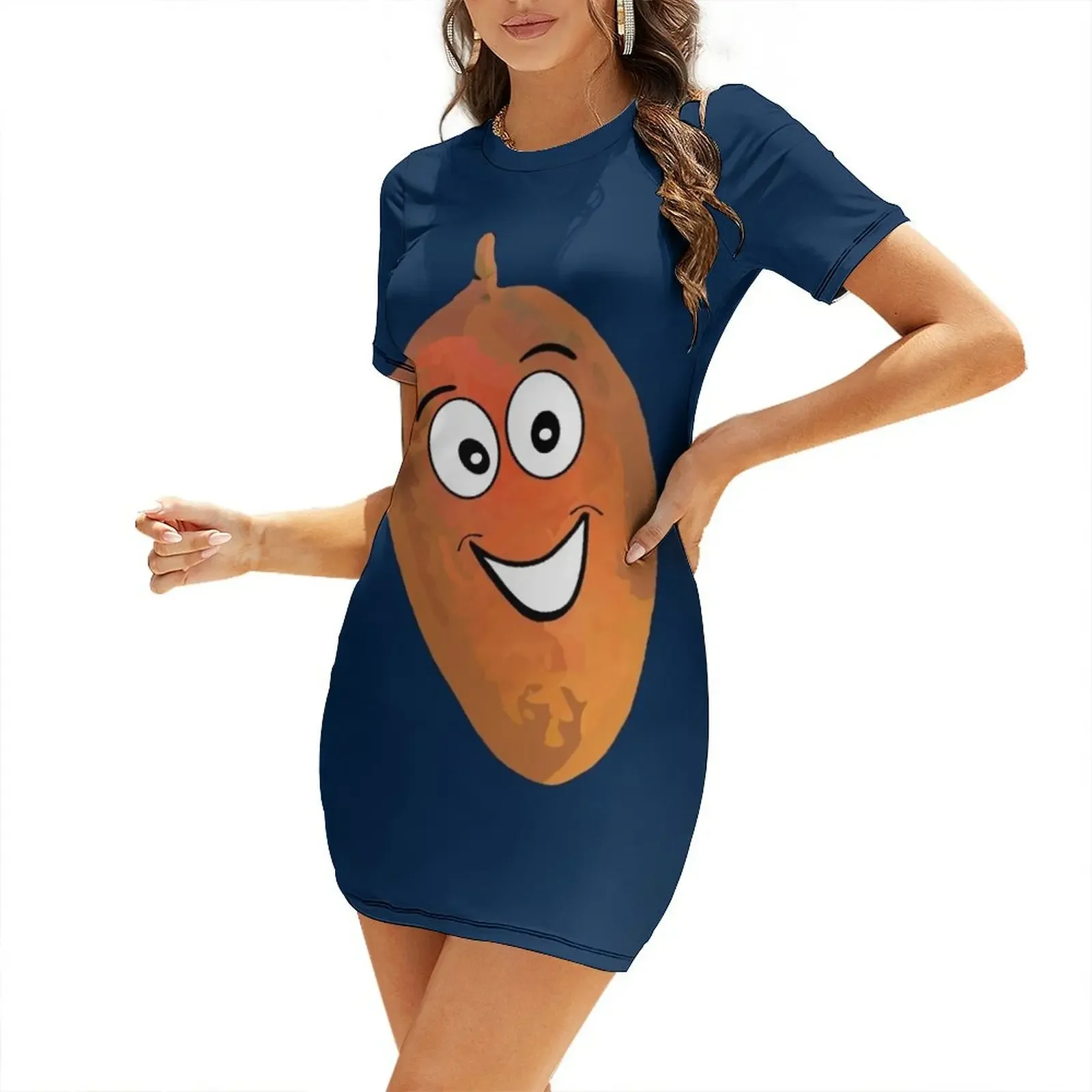 

Be Happy, Be A Mango Short-Sleeved Dress elegant dress summer dresses women 2025 Dress