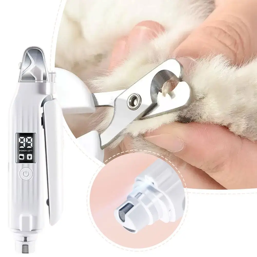 Cortauñas eléctrico 2 en 1 para mascotas, cortauñas para gatos, afilador de uñas eléctrico para perros, cortauñas multifuncional para animales Wonder