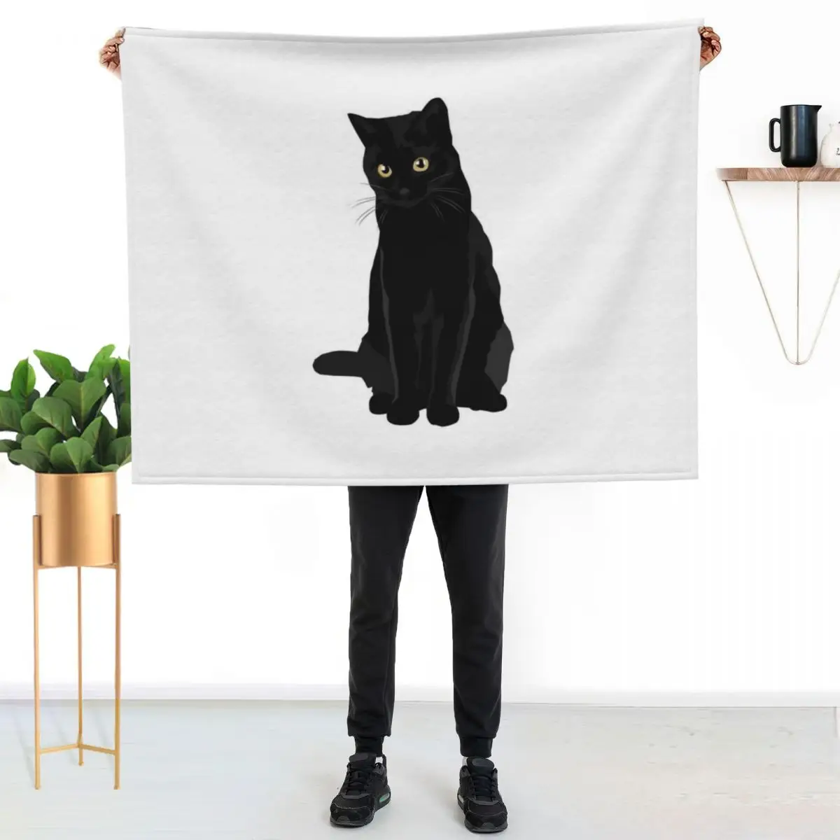 Black Cat Throw Blanket Decorative Soft Throw Blanket for Couch Sofa
