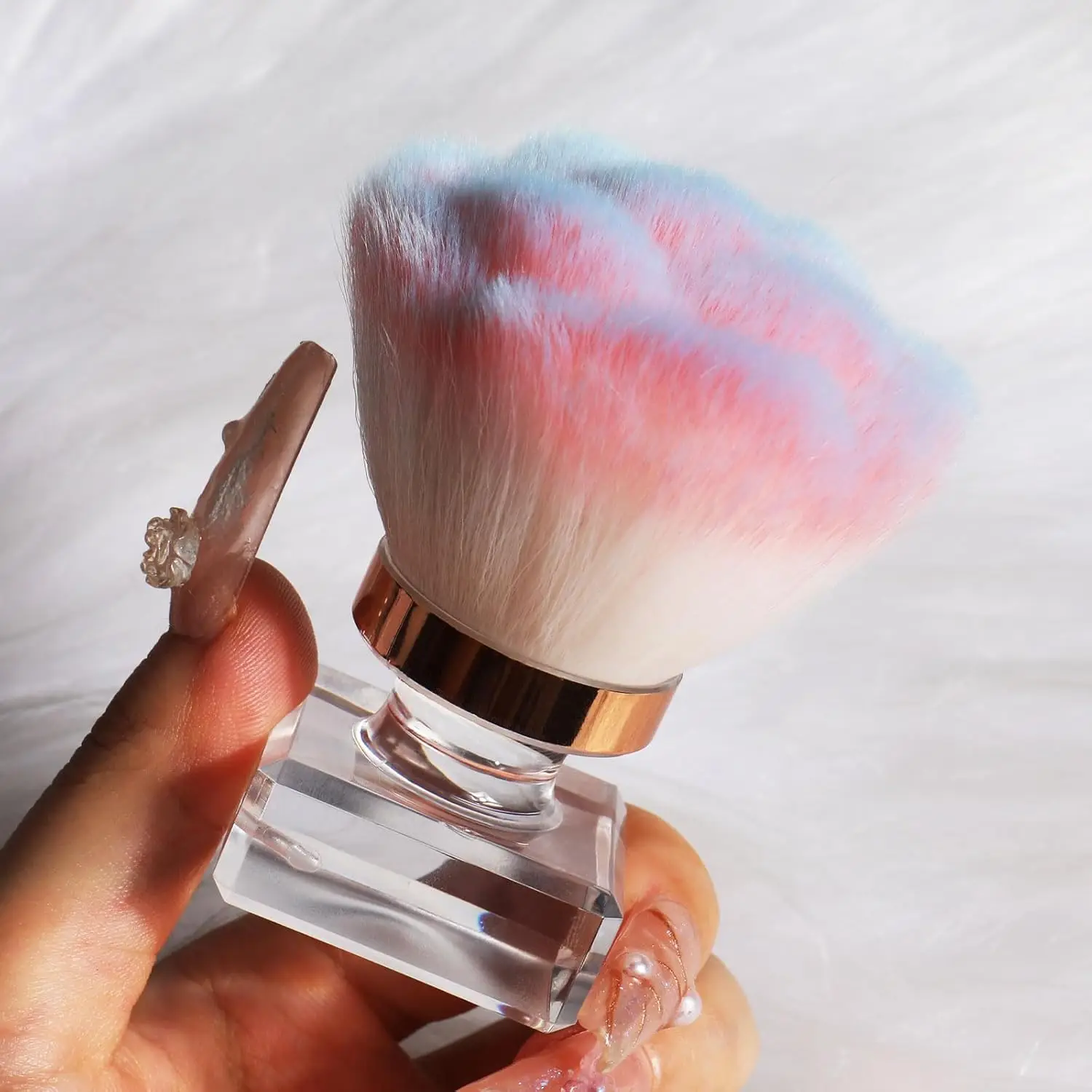 Rose Nail Dust Brush - Soft Bristle Cleanup Tool for Acrylic Nails
