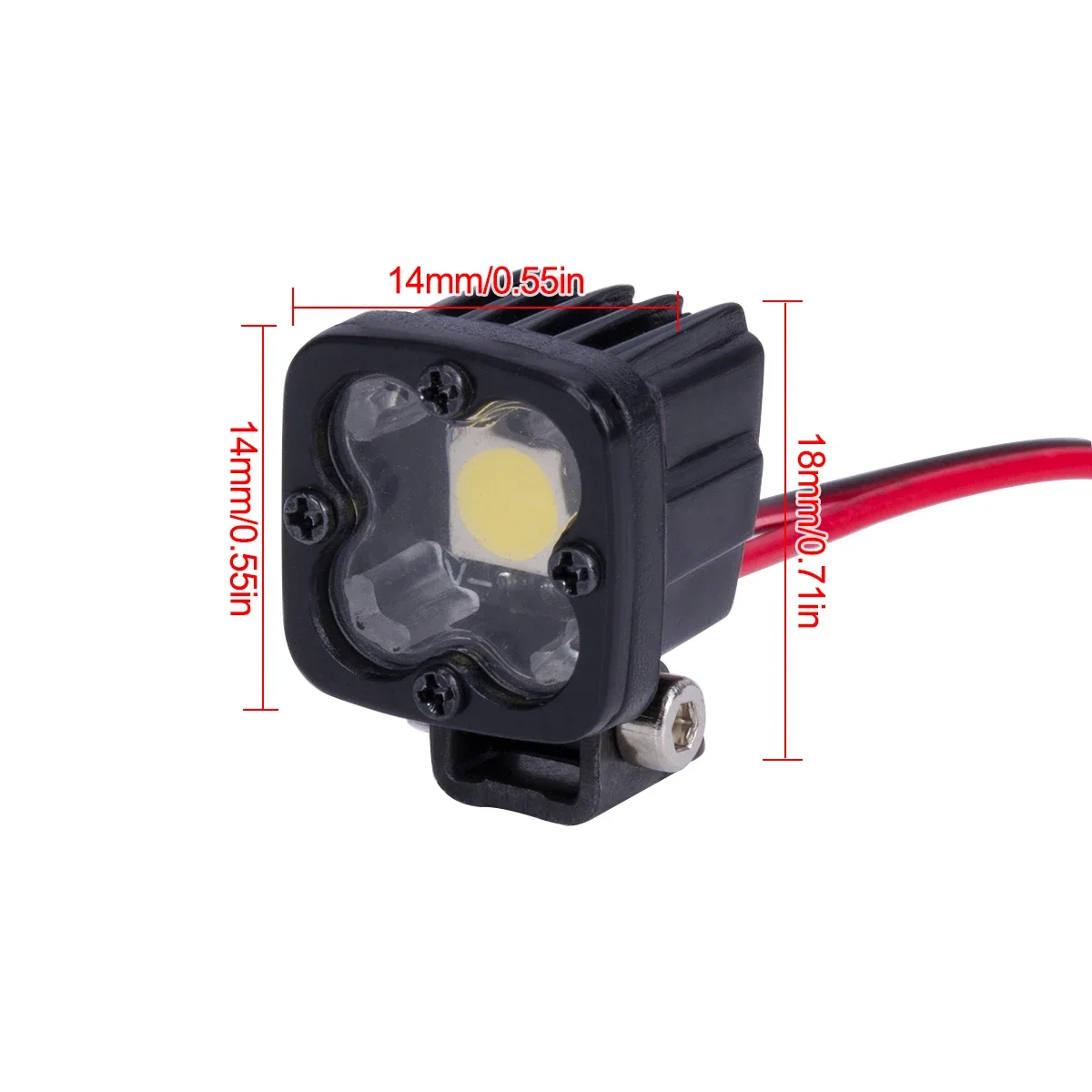 Quadrado brilhante LED farol para carro RC, luzes de topo, Spotlight para Crawler, Axial SCX10 III CJ7, simulação Wraith, peças DIY, 1,8, 1,10