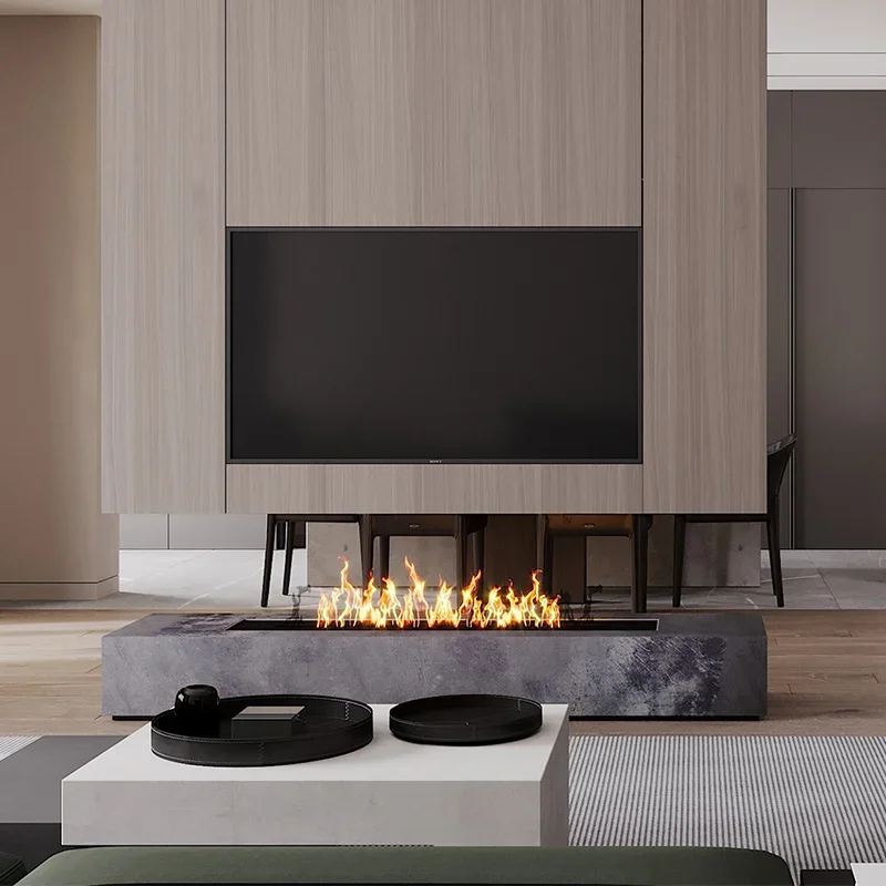 Alcohol fireplace, real fire ethanol heater, villa embedded TV cabinet decoration