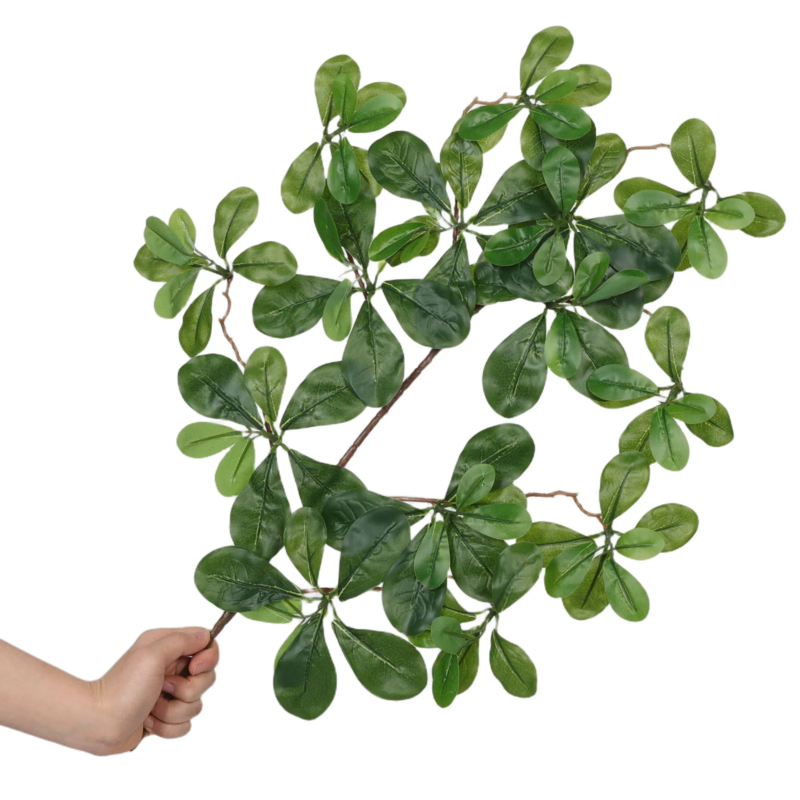 

2pcs Greenery Stems Realistic Fake Leaf Faux Leaf Branches Branches Decorative Faux Plant for Pipeline Home Décor