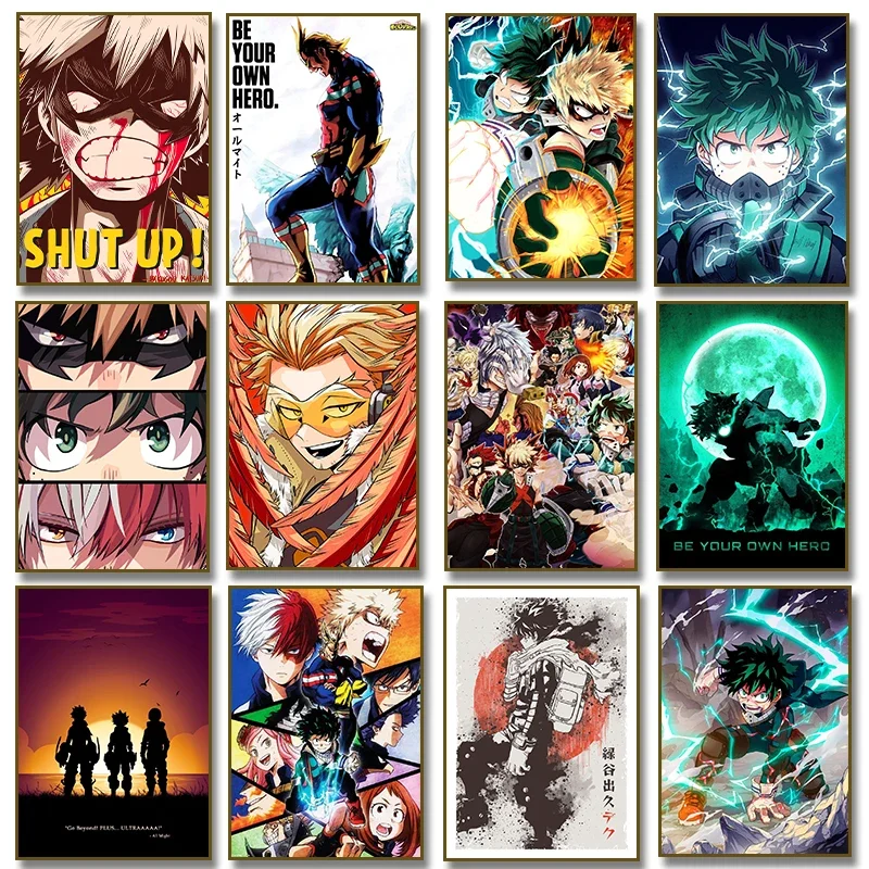 Póster de My Hero A-Academia, pintura en lienzo de Anime, arte de pared, imagen impresa para dormitorio de niño, decoración del hogar, Cuadros