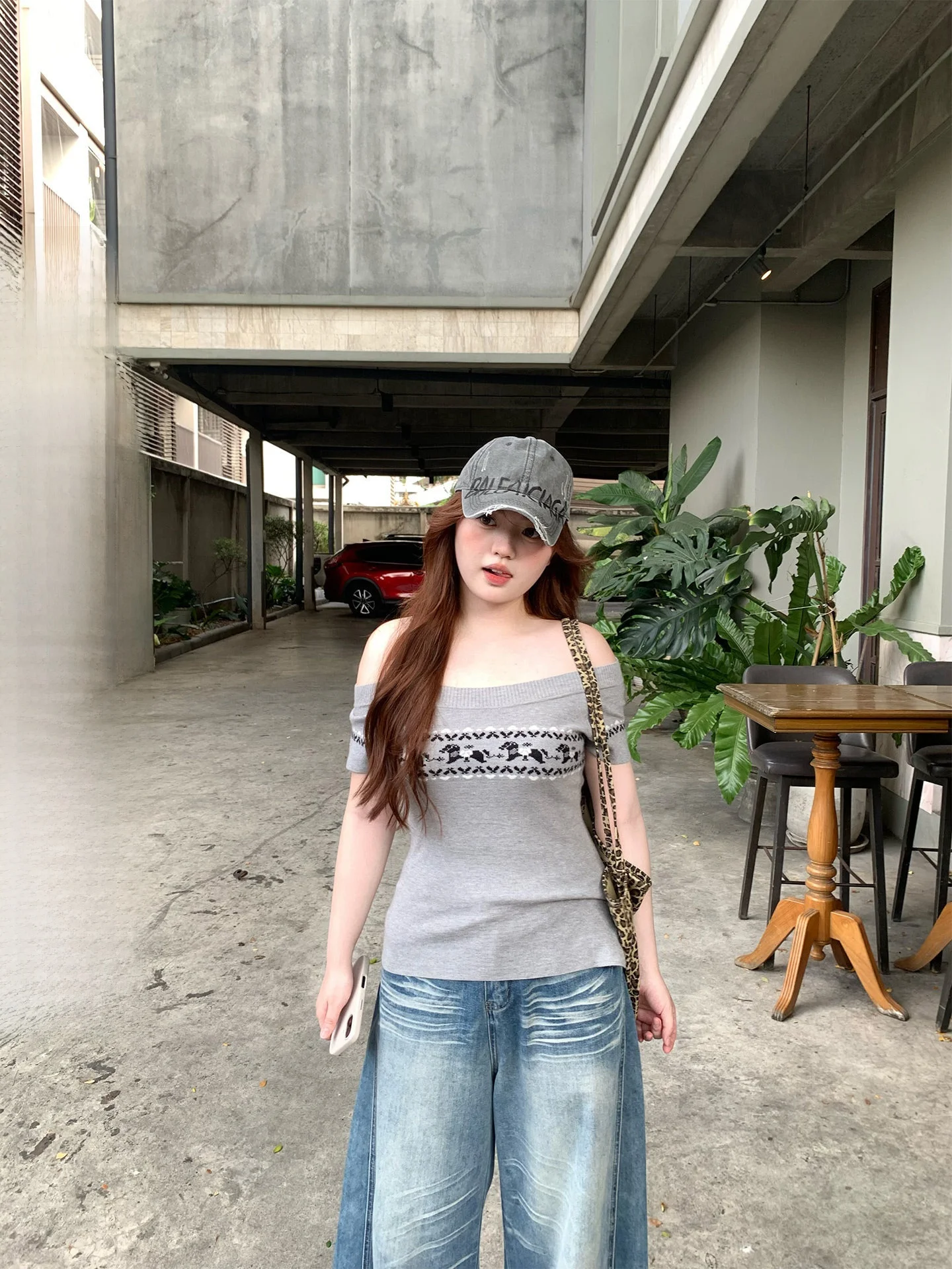 

Slimming Effect Korean Style Fishnet Knit Short Sleeve round Neck Two-Way Wearable Summer Spring Casual Comfortable Fit Women...