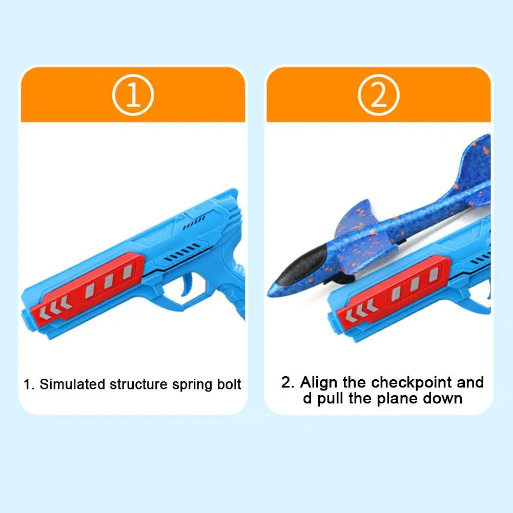 Airplane Launcher Toys Outdoor Sports Flying Toys Children's Foam Ejection Aircraft Toys Birthday Gifts for Boys Girls