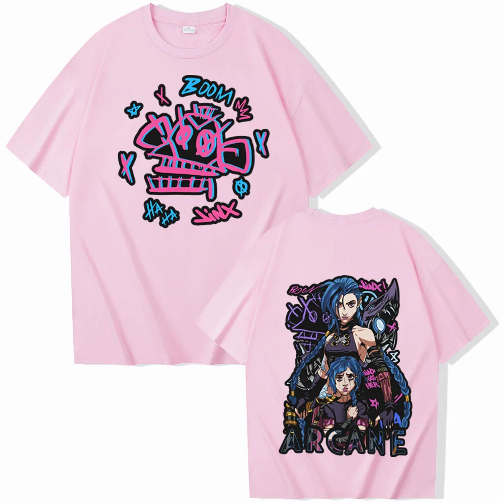 Quente anime arcano camiseta homem mulher harajuku o-pescoço verão camisa casual