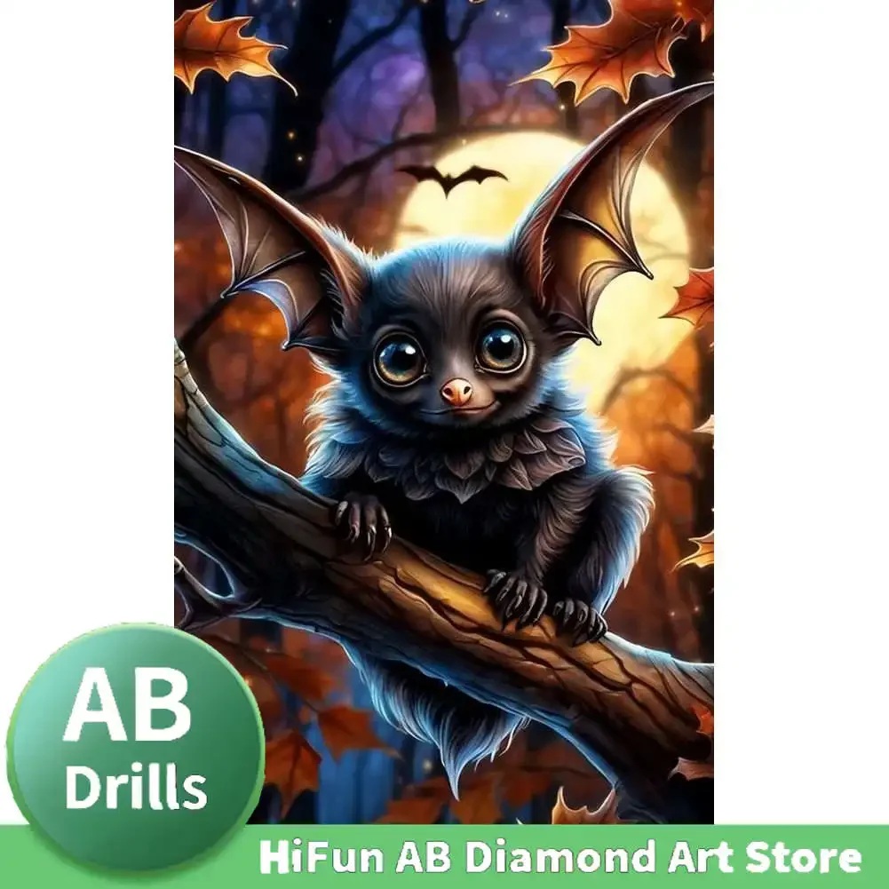 AB Drill Vampire Bats Diamond Painting Scary Bat Pictures Full Rhinestones Mosaic Home Decor Cross Stitch Kit Embroidery Gifts