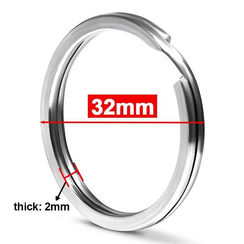 10-20 stuks roestvrijstalen sleutelhangers gepolijst zilver ronde platte draad split sleutelhanger voor sieraden maken autosleutelhanger DIY 25-35mm