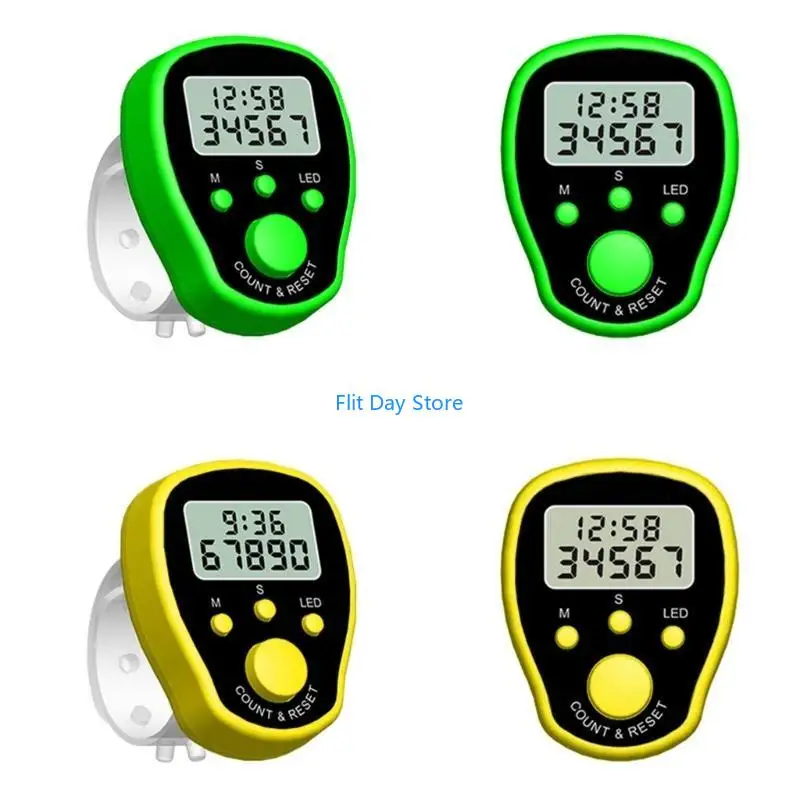 F92C 1 PC 36x45mm Função relógio multifuncional LED Buda Recitação Contador Cor aleatória