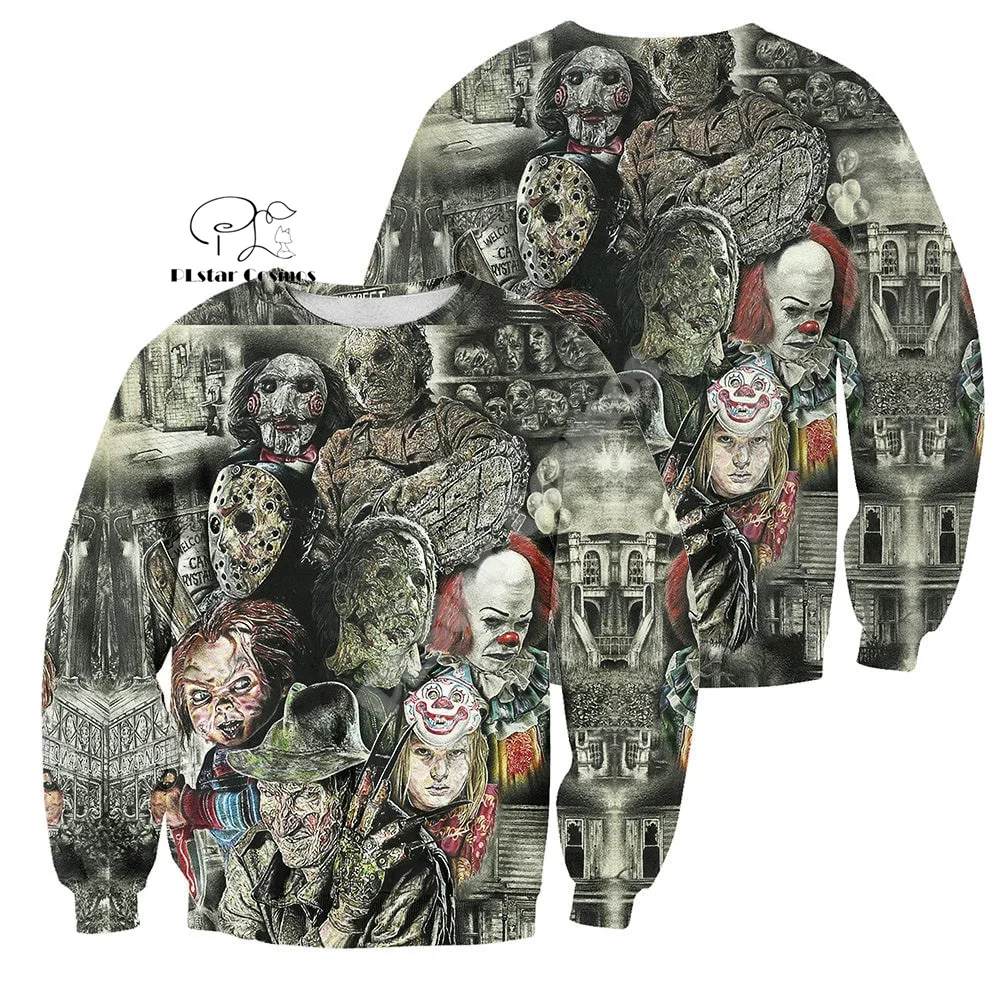 Cosplay Halloween Horror Terror Movie Michael Myers Vintage Retro Graffiti 3DPrint Pullover Streetwear Casual Jacket Hoodies N4