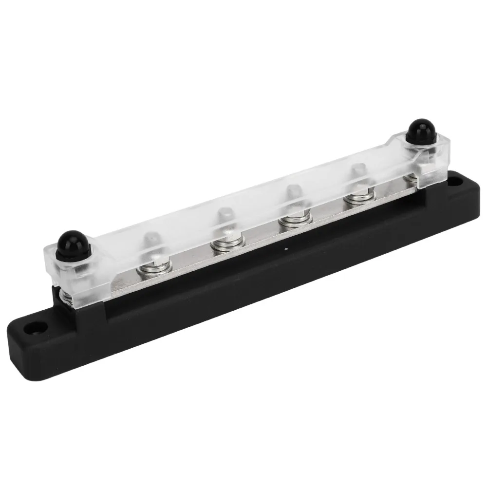 Marine Power Distribution M6 Screw Power Distribution Block 6 Terminal DC 12V-48V Bus Bar Distribution Block Boat