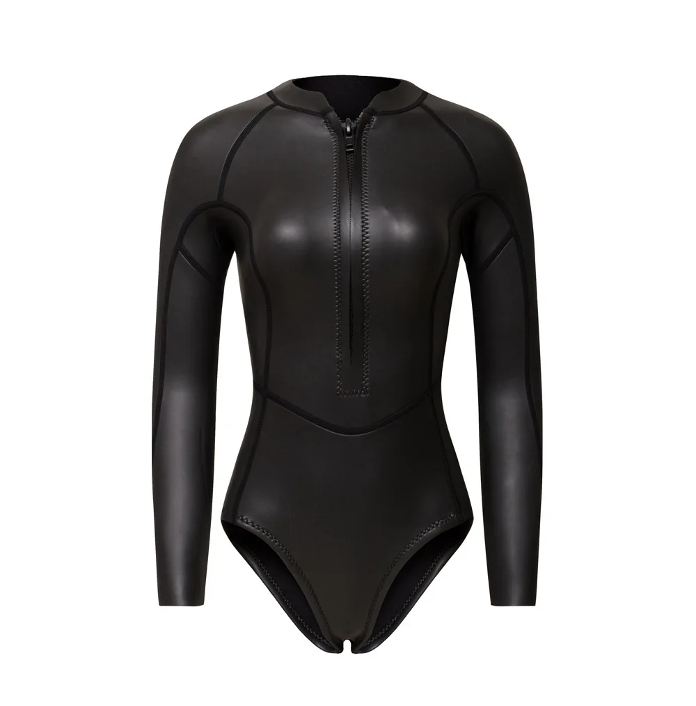 

Women 2mm Bikini Diving Wetsuit Long Sleeve Scuba Dive Snorkeling Clothes Surfing Kayak Suit Black Pink Neoprene Swimwear