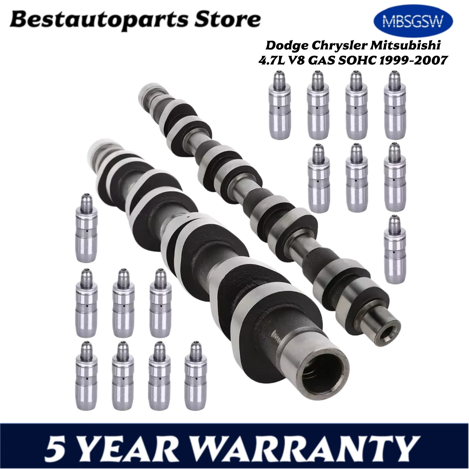 AUTO ENGINE PARTS Right Left Camshafts & Lifters Fits For Dodge Chrysler Mitsubishi 4.7L V8 GAS SOHC 1999-2007